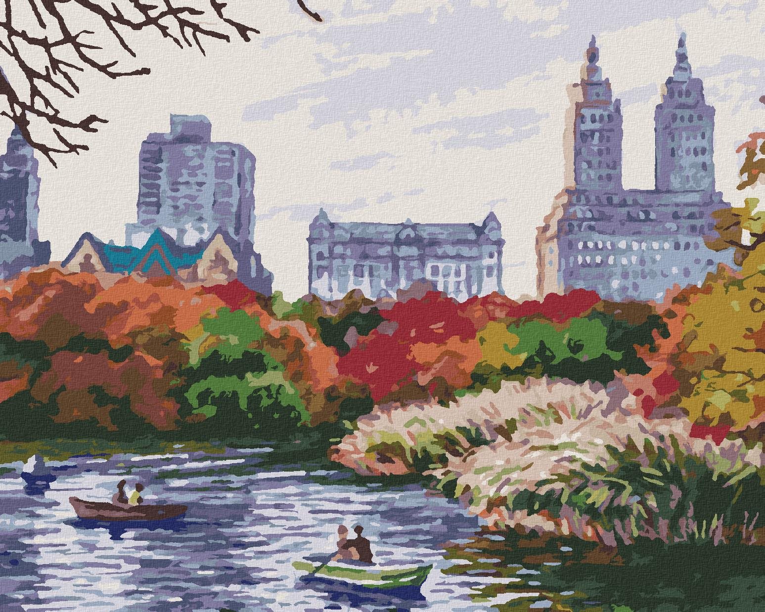 Jesenný New York, 80 × 100 cm, bez rámu a bez napnutia plátna
