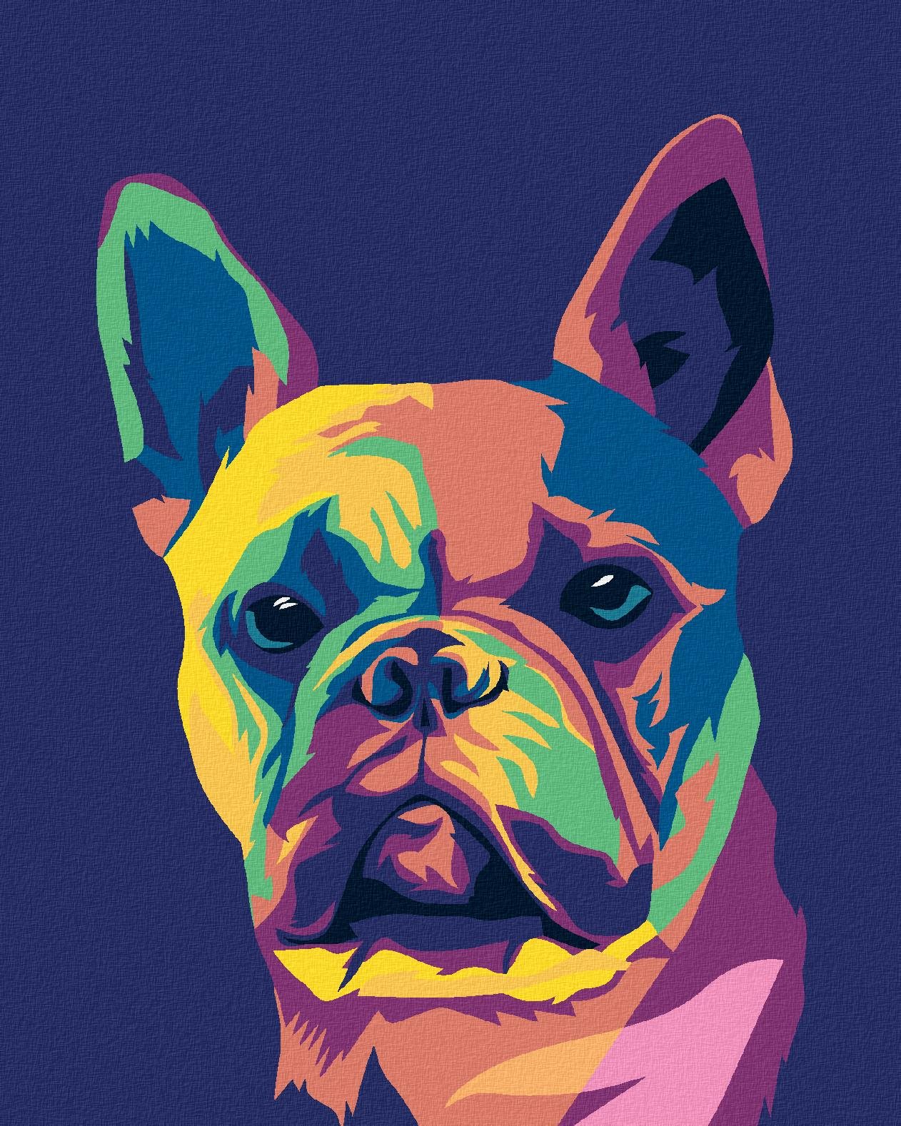 Pop-art buldoček, 80 × 100 cm, bez rámu a bez napnutia plátna