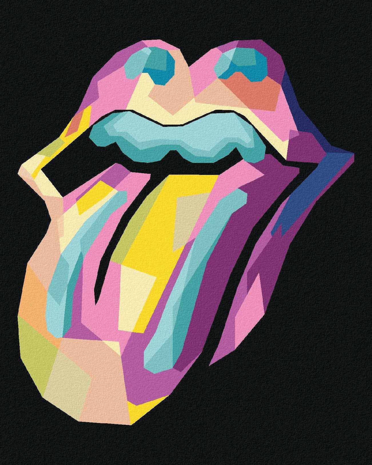 Pop-art ikona Rolling stones, 80 × 100 cm, plátno napnuté na rám