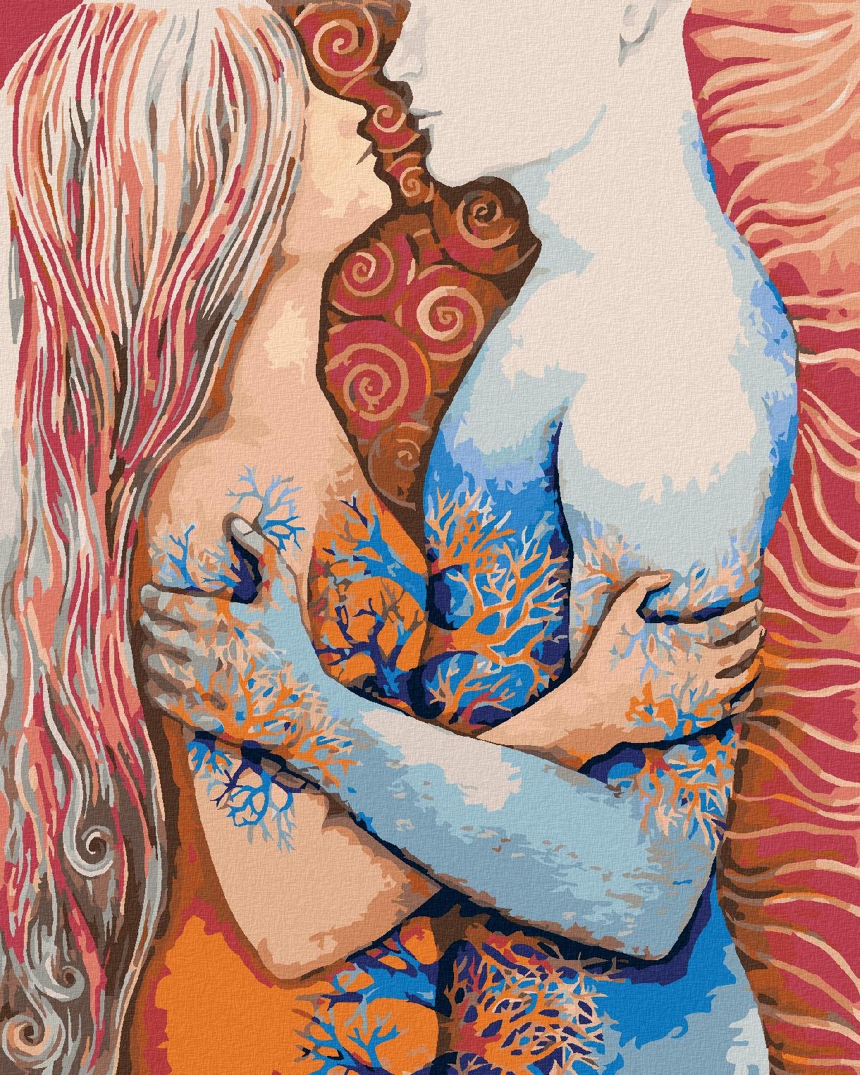 Prepletený muž so ženou, 80 × 100 cm, plátno napnuté na rám