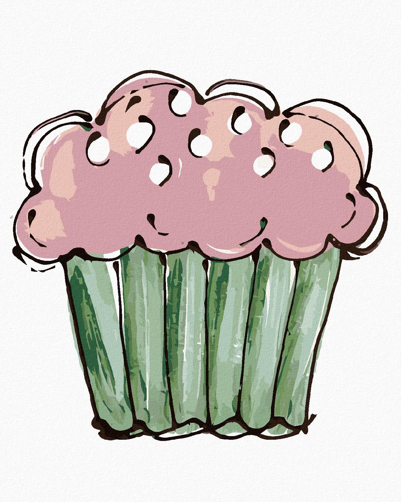 Ružový cupcake 2 (Haley Bush), 40×50 cm, bez rámu a bez vypnutia plátna