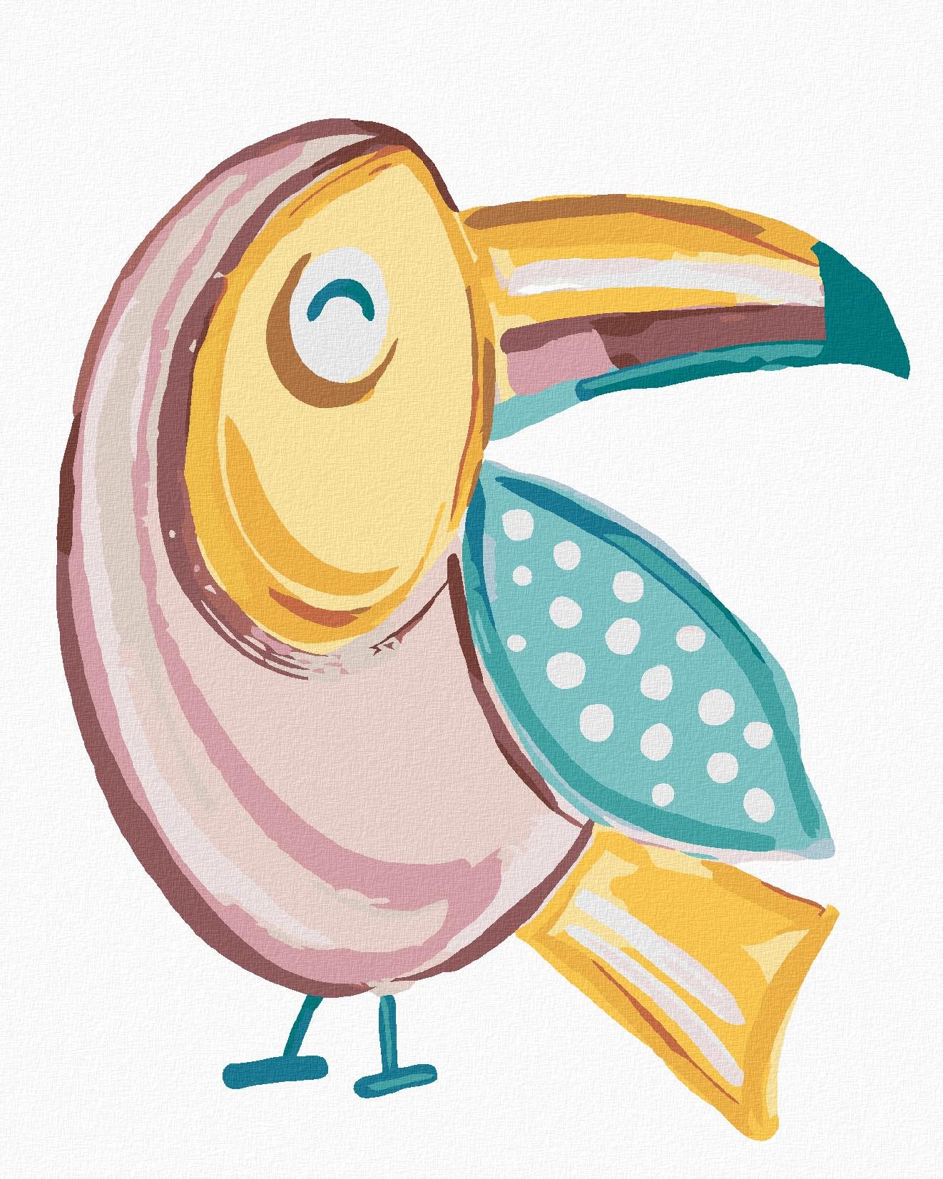 Ružový tukan (Haley Bush), 40×50 cm, bez rámu a bez vypnutia plátna