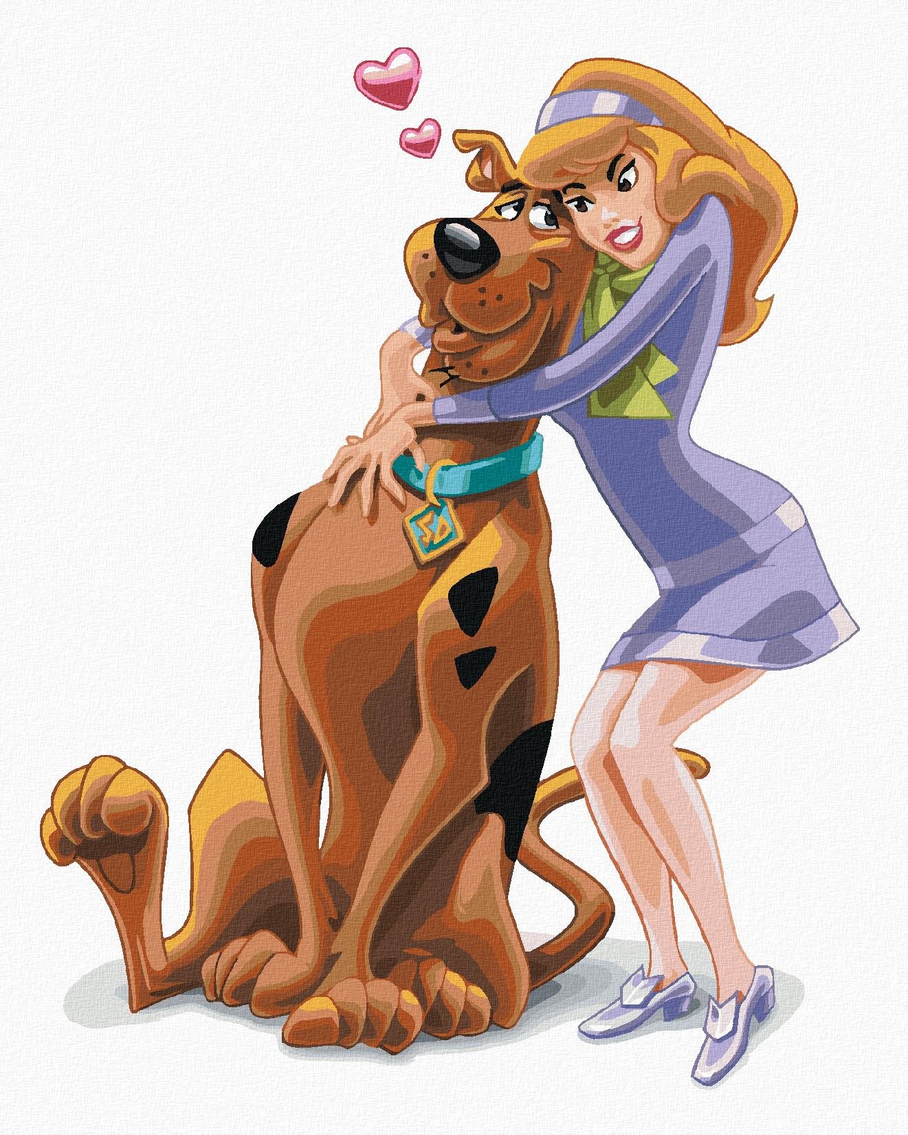 Scooby a Daphne (Scooby Doo), 40×50 cm, bez rámu a bez vypnutia plátna