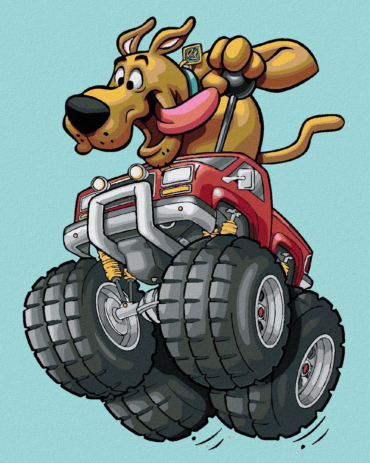 Scooby a Monster Truck (Scooby Doo), 40×50 cm, bez rámu a bez vypnutia plátna