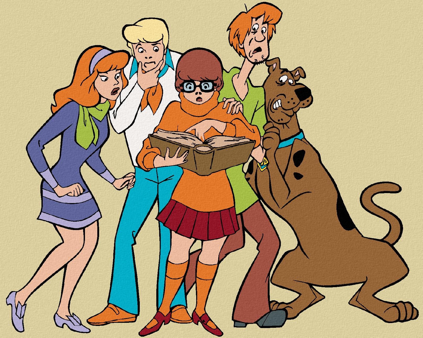 Shaggy, Scooby, Daphne, Velma a Fred (Scooby Doo), 40×50 cm, vypnuté plátno na rám