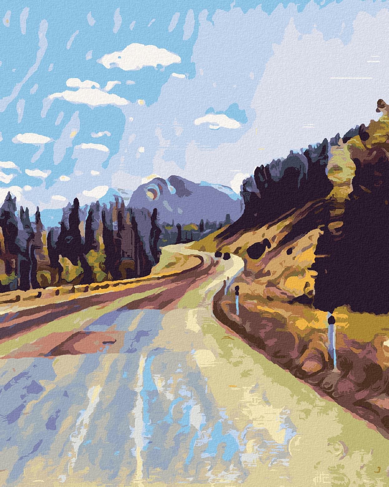 Cesta medzi lesmi, 40×50 cm, bez rámu a bez vypnutia plátna