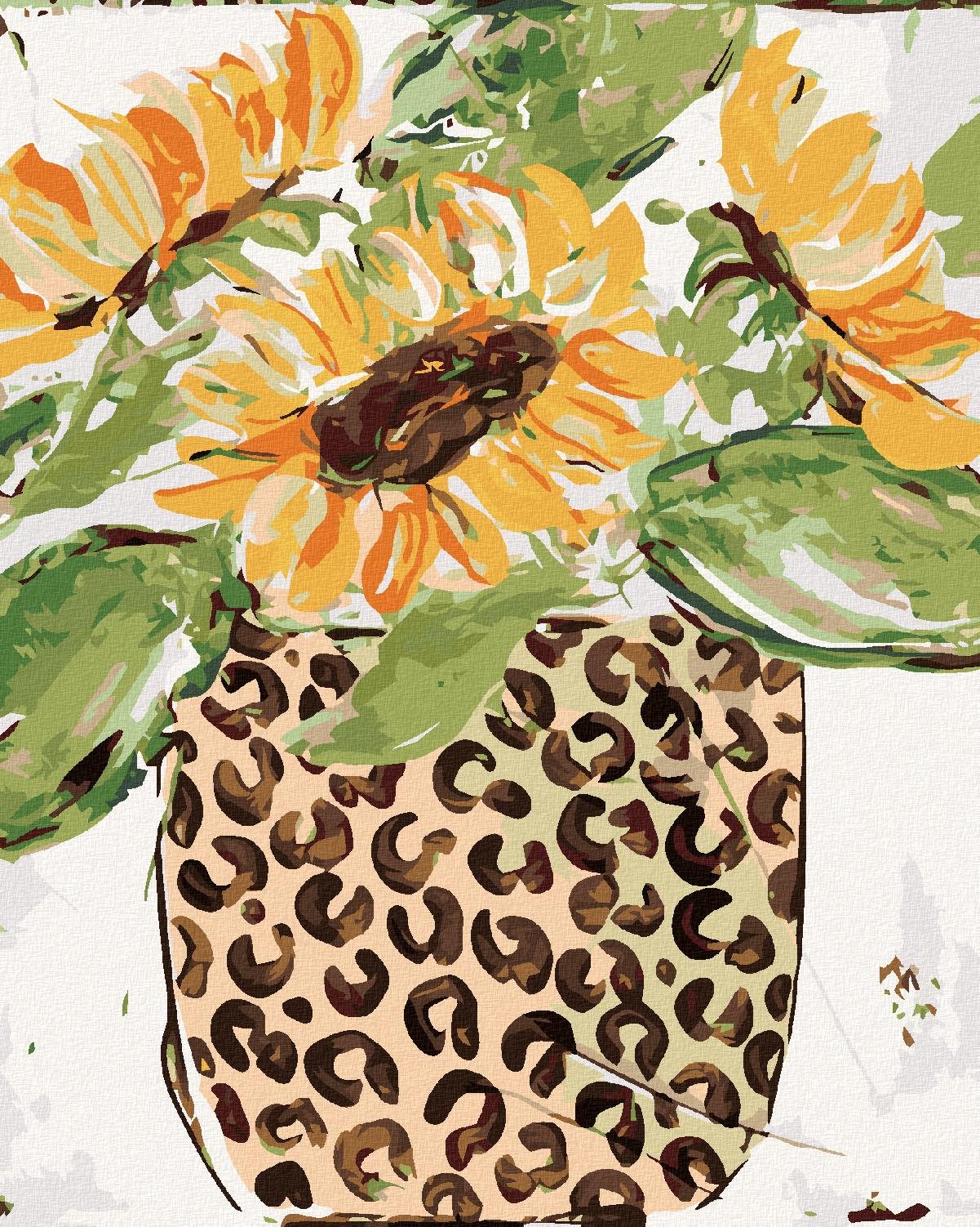 Slnečnica v leopardí váhe (Haley Bush), 80×100 cm, vypnuté plátno na rám