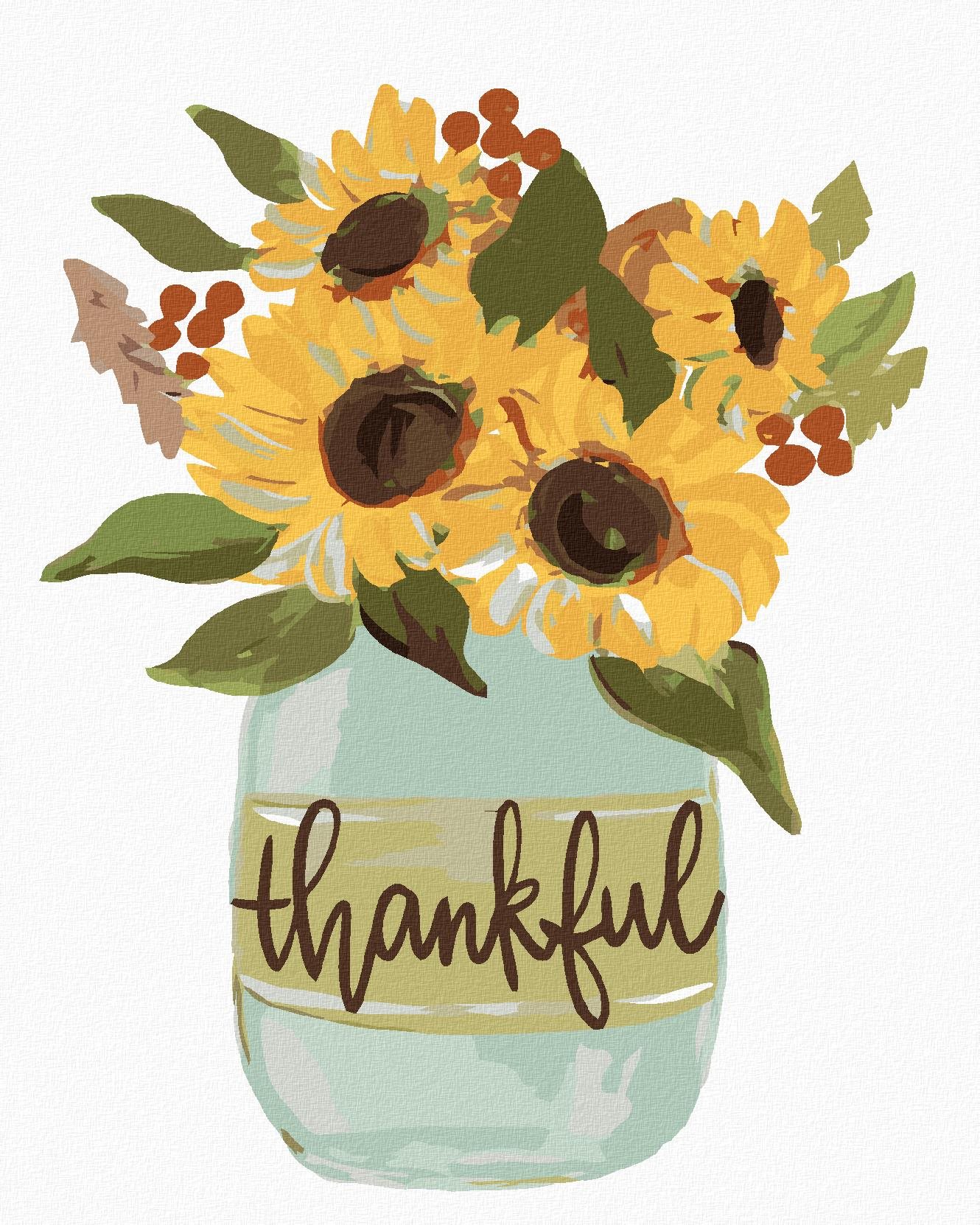 Slnečnica vo váze (Haley Bush), 40×50 cm, bez rámu a bez vypnutia plátna