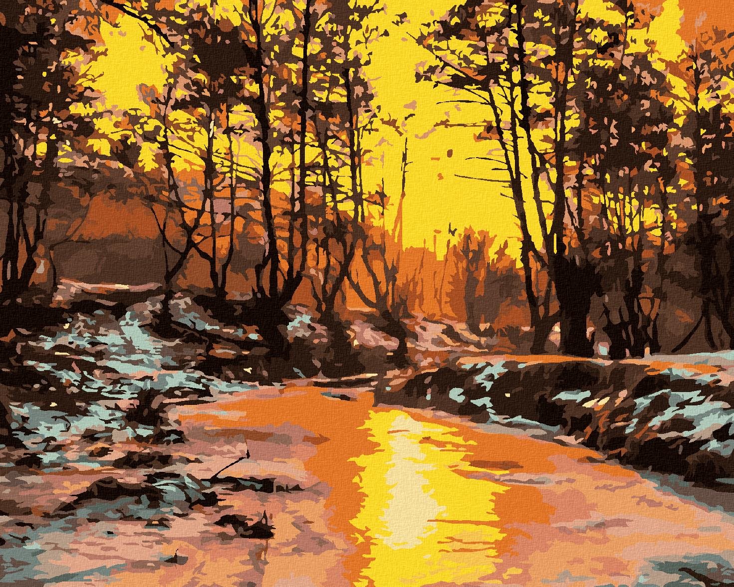 Studený západ slnka, 40 × 50 cm, bez rámu a bez napnutia plátna