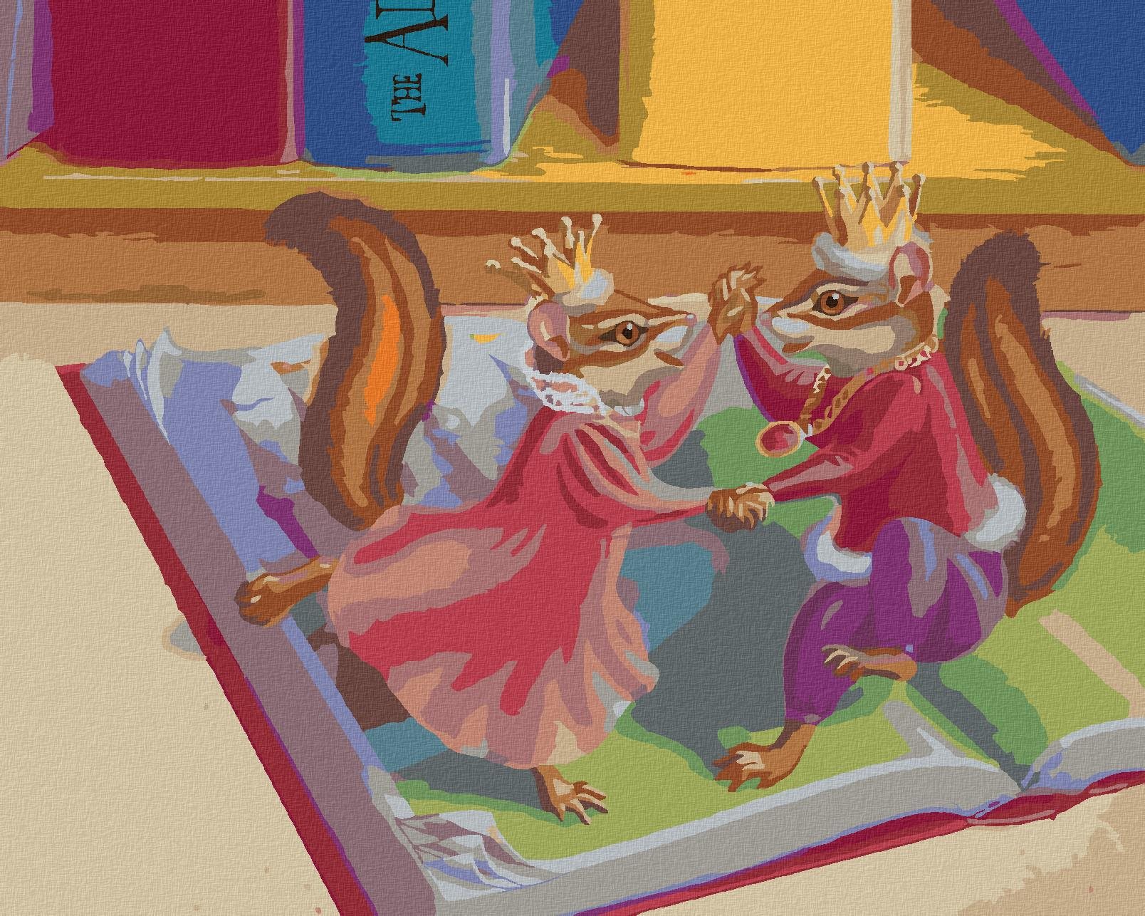 Tancujúce chipmunkové (Sue Ellen Brown), 40×50 cm, bez rámu a bez vypnutia plátna