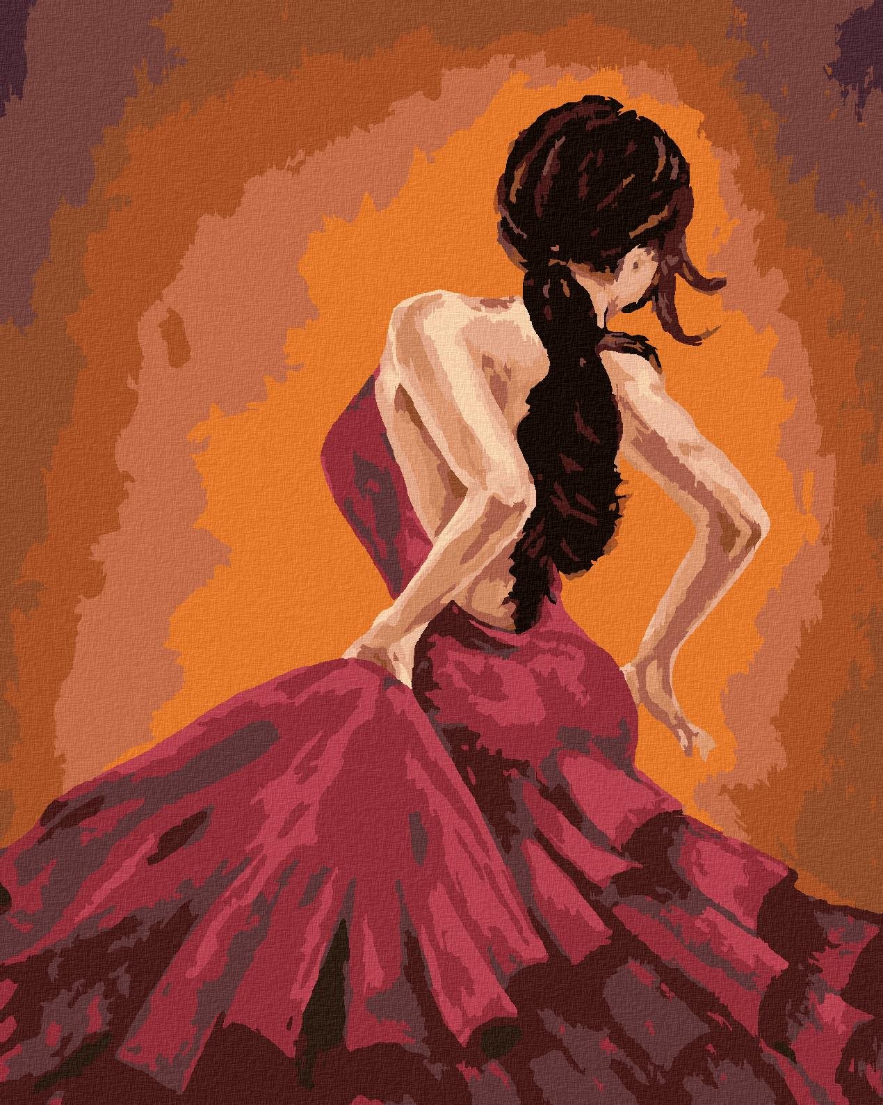 Tanečnice tancujúce flamenco, 80 × 100 cm, bez rámu a bez napnutia plátna