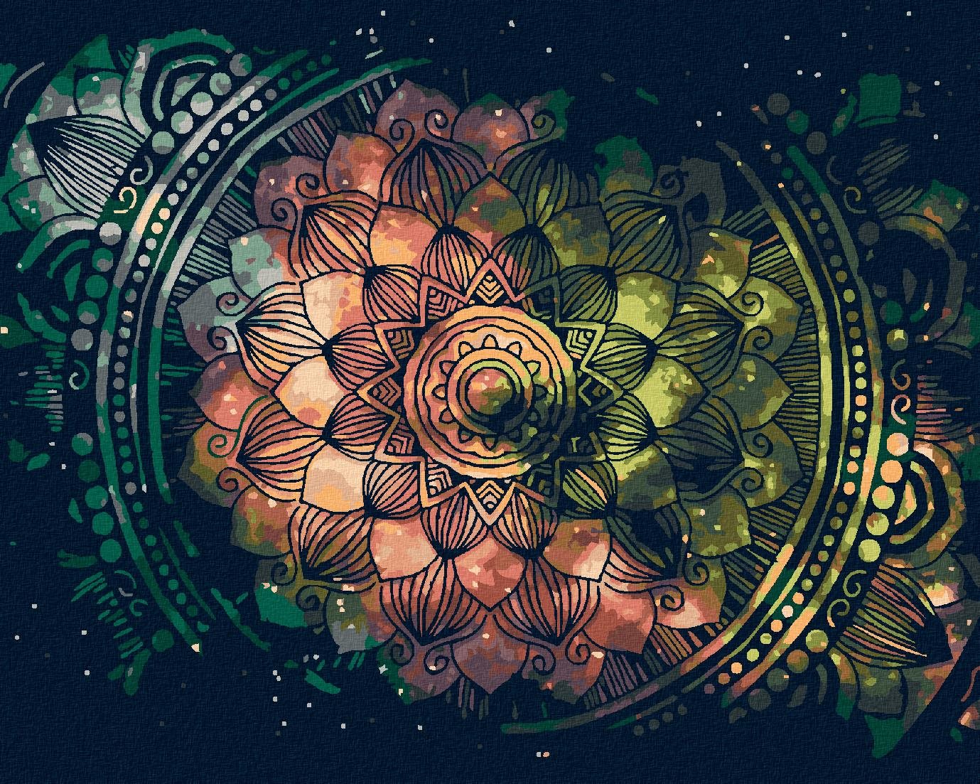 Vesmírna mandala, 80 × 100 cm, plátno napnuté na rám