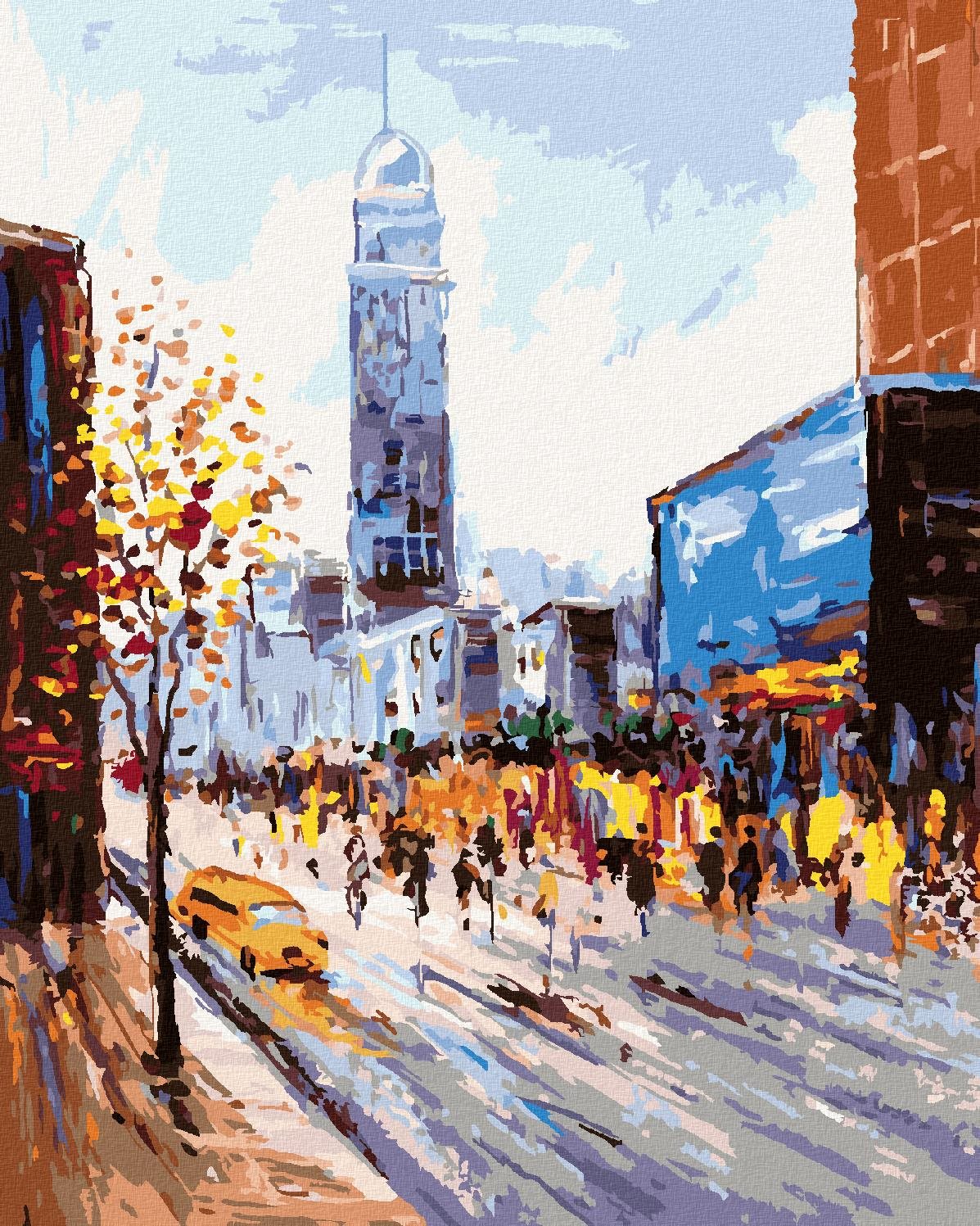 Všedný deň v New Yorku, 80 × 100 cm, bez rámu a bez napnutia plátna