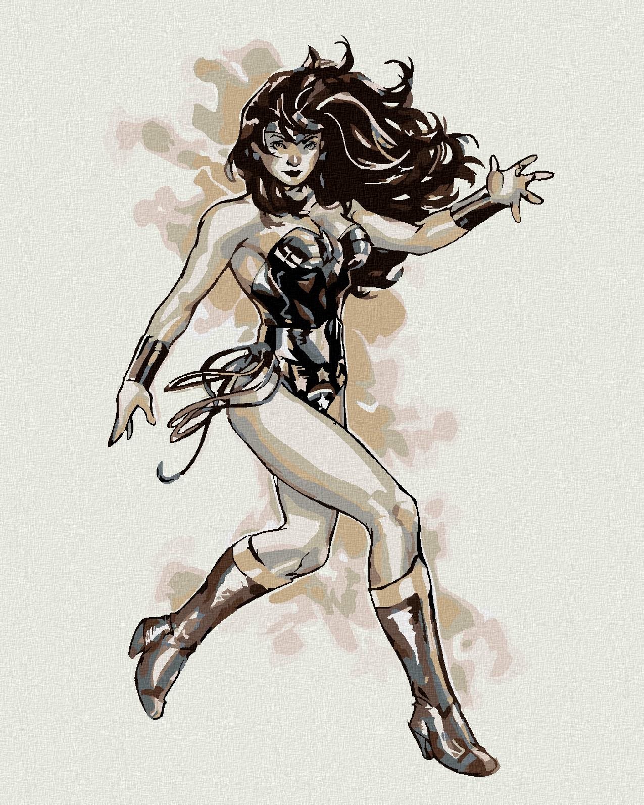 Wonder Woman čiernobiely plagát III, 40×50 cm, bez rámu a bez vypnutia plátna