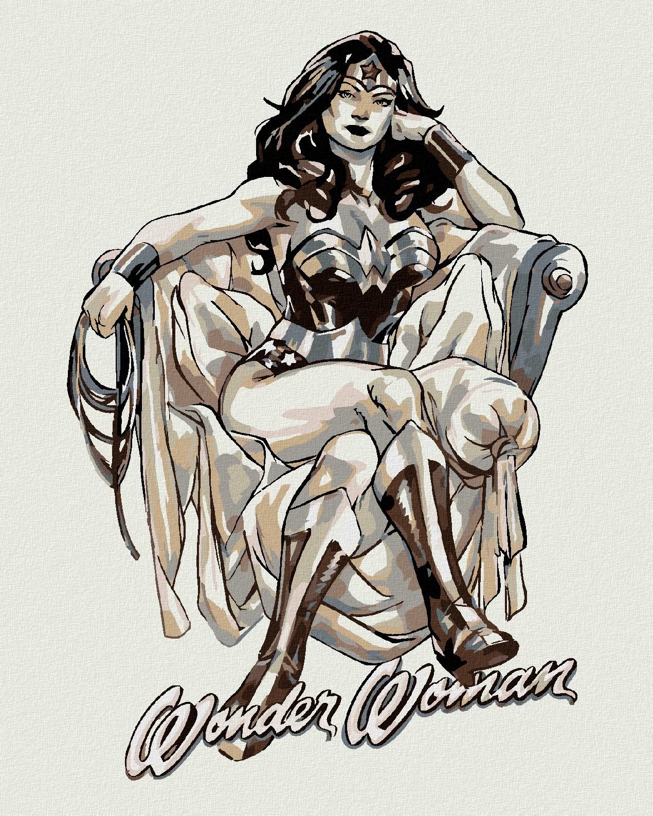 Wonder Woman čiernobiely plagát, 40×50 cm, bez rámu a bez vypnutia plátna