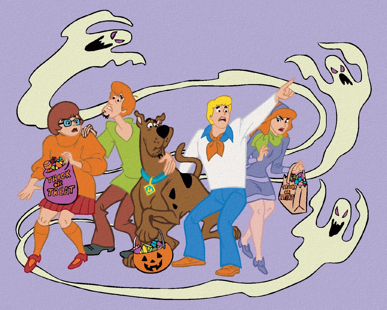 Záhady s.r.o. a duchovia o Halloweene (Scooby Doo), 40×50 cm, bez rámu a bez vypnutia plátna