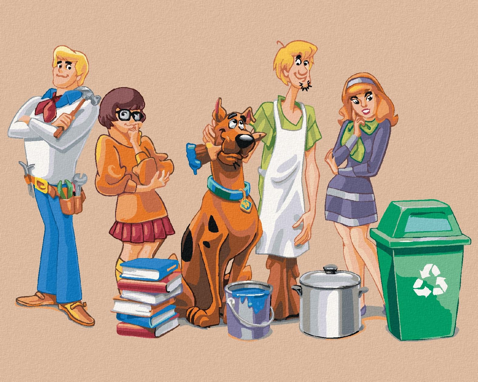 Záhady s.r.o. ako domáci majstri (Scooby Doo), 40×50 cm, bez rámu a bez vypnutia plátna
