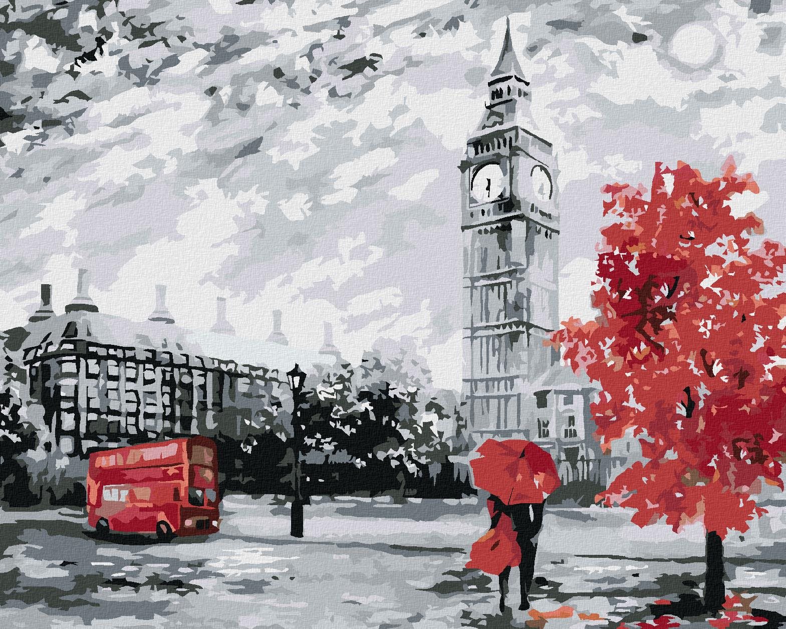 Zamilovaný pár v Londýne, 80 × 100 cm, plátno napnuté na rám