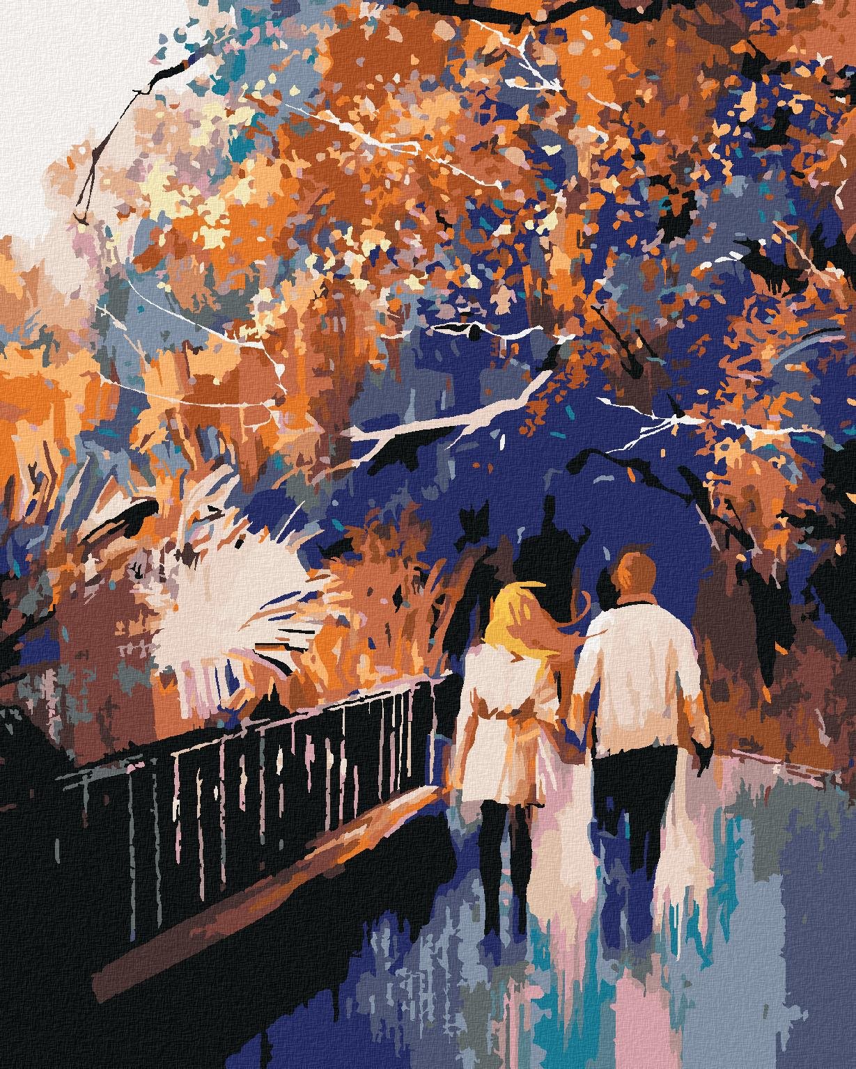 Zamilovaný pár v parku, 40 × 50 cm, plátno napnuté na rám