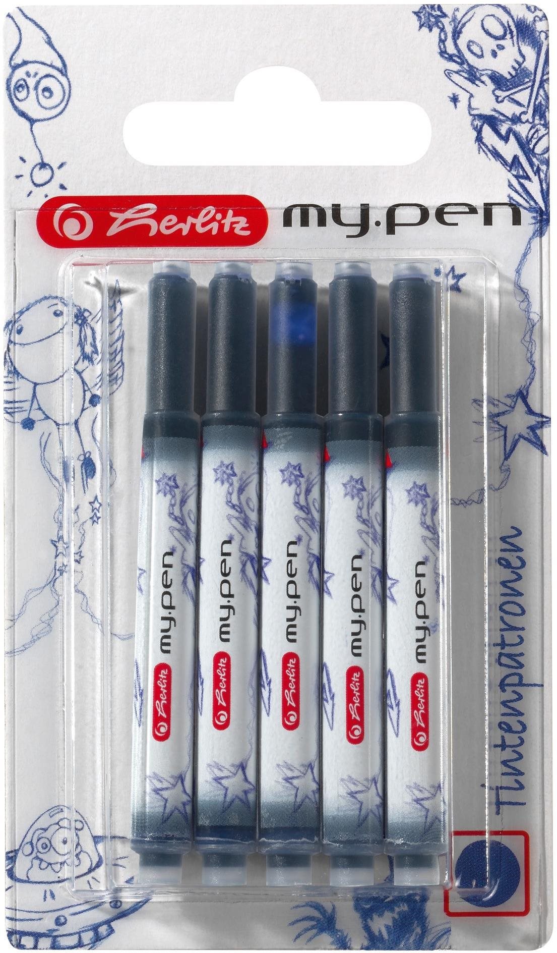 HERLITZ my.pen atramentová, modrá – balenie 5 ks