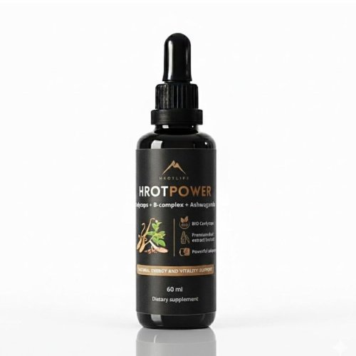 Hrotlife Hrotpower tinktúra z Cordyceps + B-komplex + Ashwagandha 60 ml