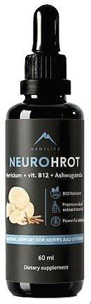 Hrotlife NeuroHrot tinktúra Hericium + vitamín B12 + Ashwagandha 60 ml
