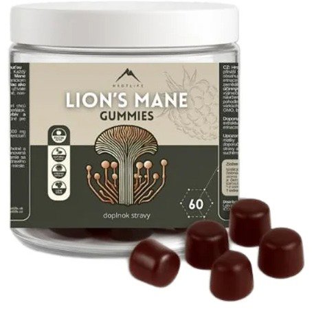 Hrotlife Gumové cukríky s výťažkom z Lion´s mane 60 kusov