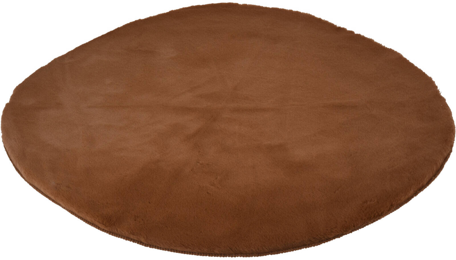 Home Styling Collection Okrúhly koberec, umelá kožušina, priemer 80 cm, tmavo hnedý