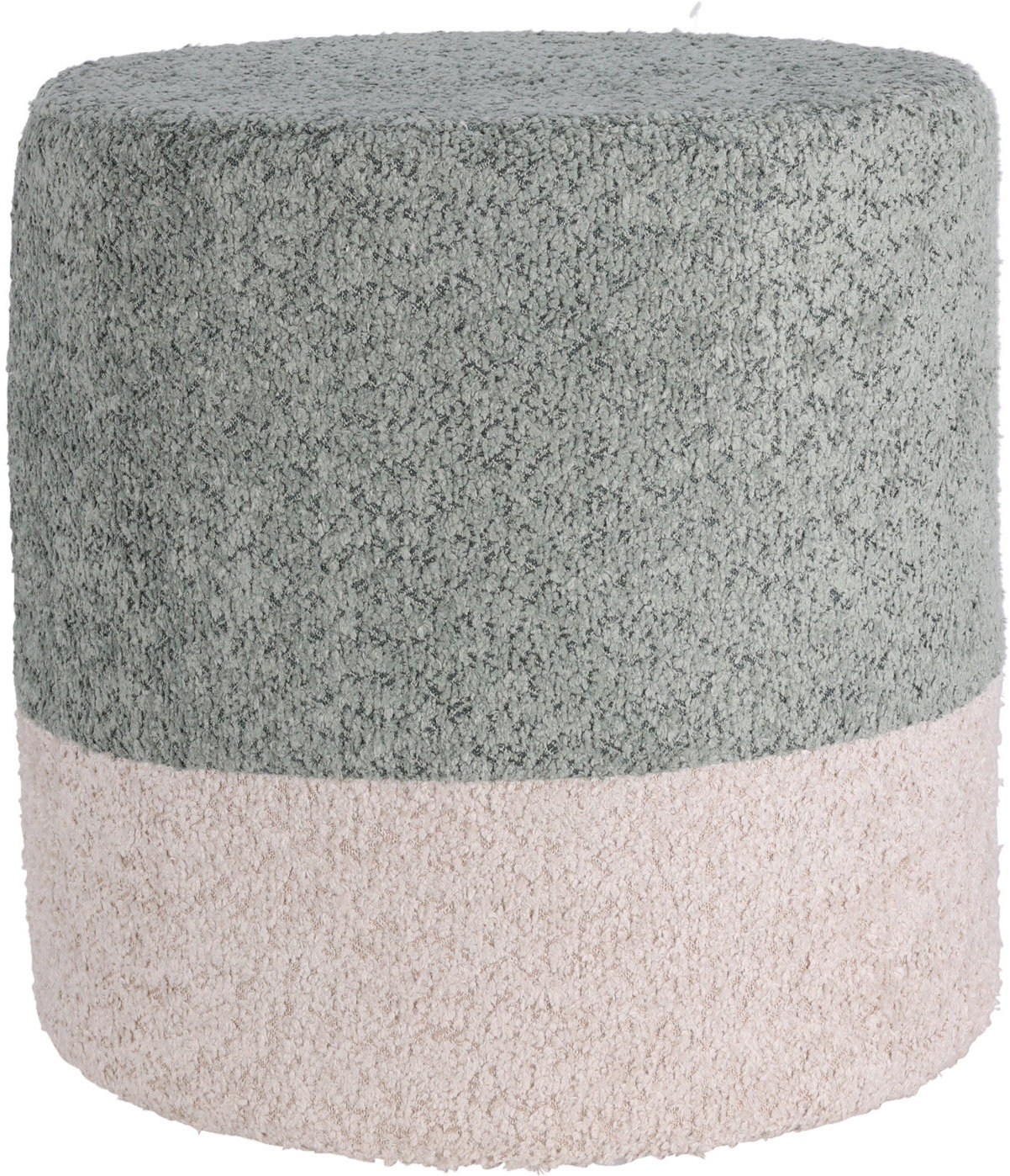 Home Styling Collection, Kulatý čalouněný puf ve dvou barvách boucle, 34 × 35 cm, modrý
