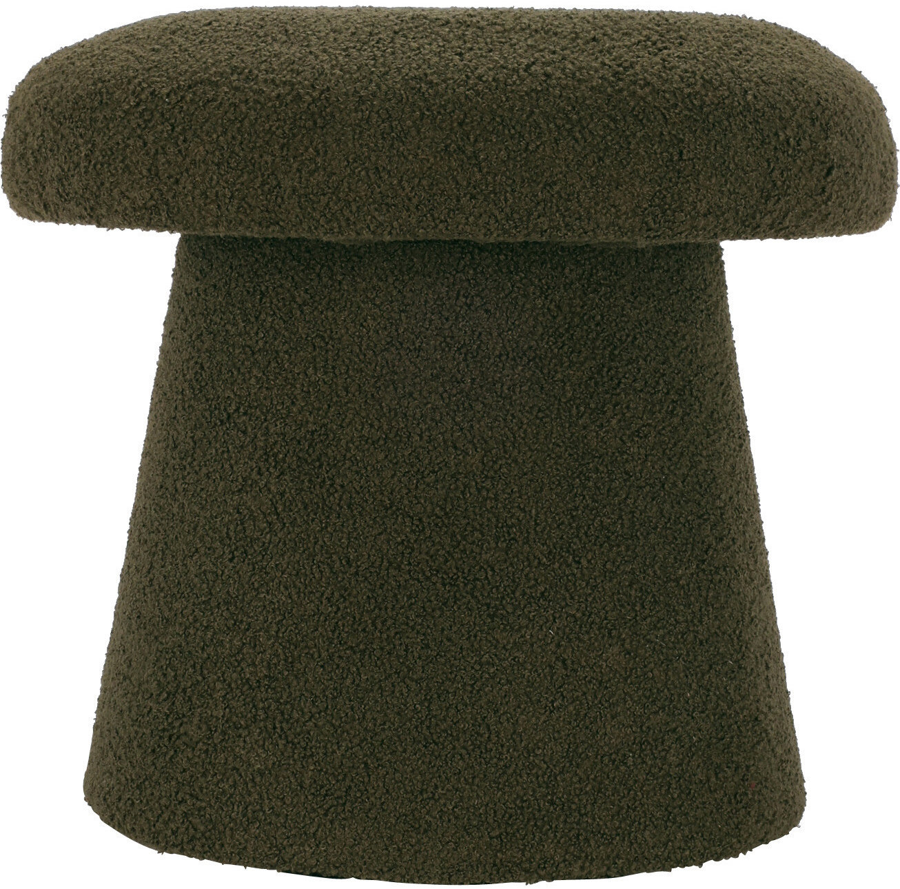 Home Styling Collection Kulatý čalouněný puf TEDDY ve tvaru houby boucle, 43 × 38 cm, zelený