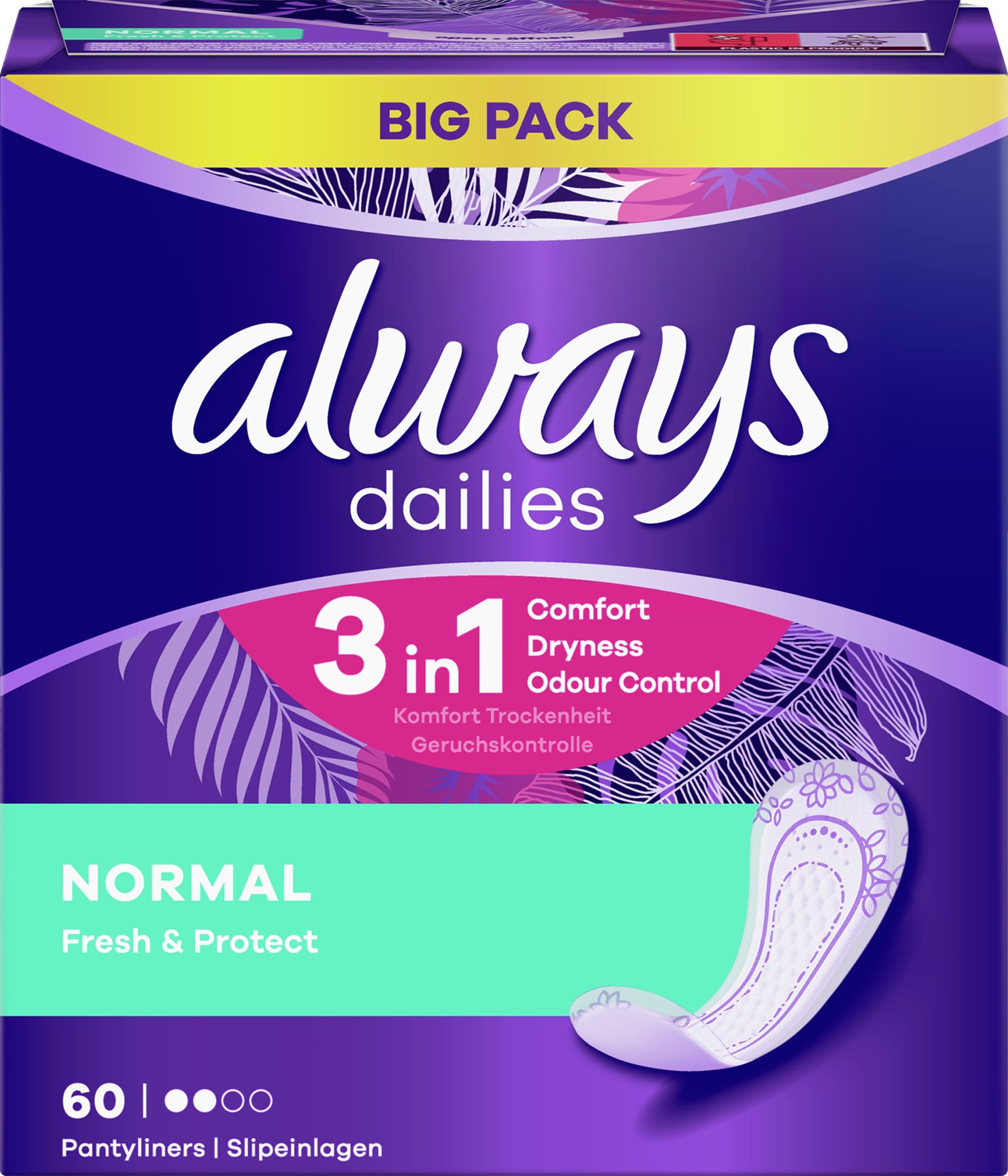 ALWAYS Dailies Fresh&Protect Normal Intímky 60 ks