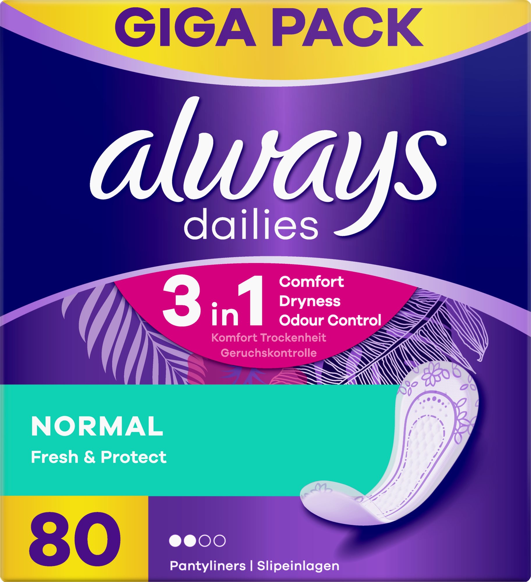 ALWAYS Dailies Fresh & Protect Normal Intímky 80 ks