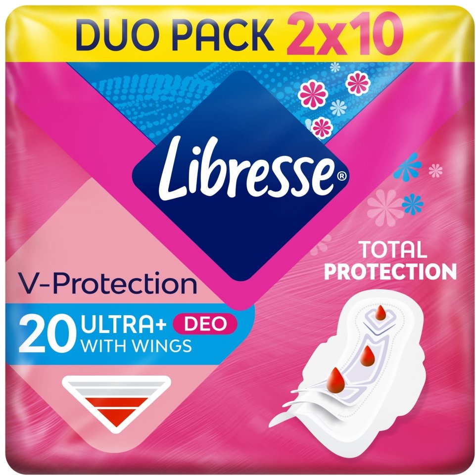 LIBRESSE Ultra Normal Wing Deo Fresh 2× 10 ks