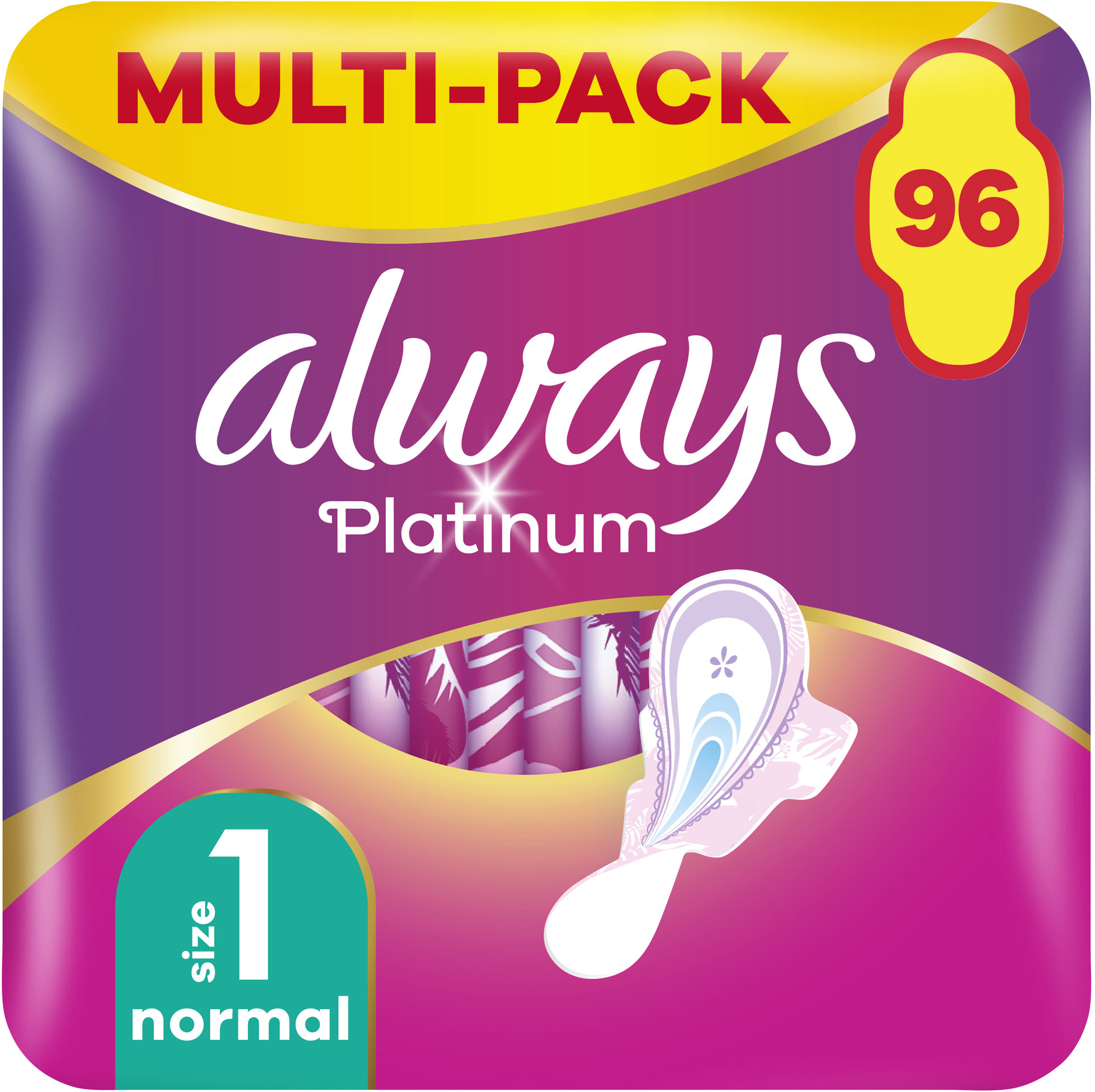 ALWAYS Platinum Normal s krídelkami 96 ks