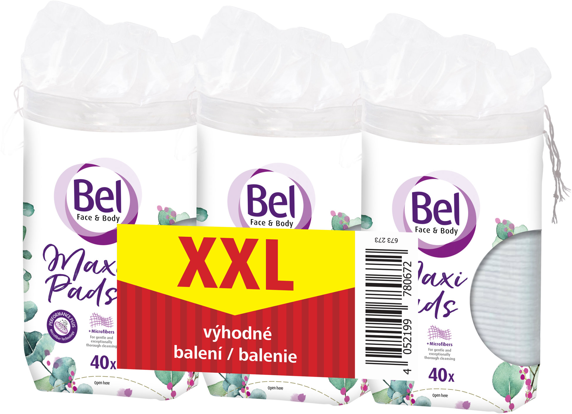 BEL Cosmetic tampóny oválne XXL pack 3× 40 ks