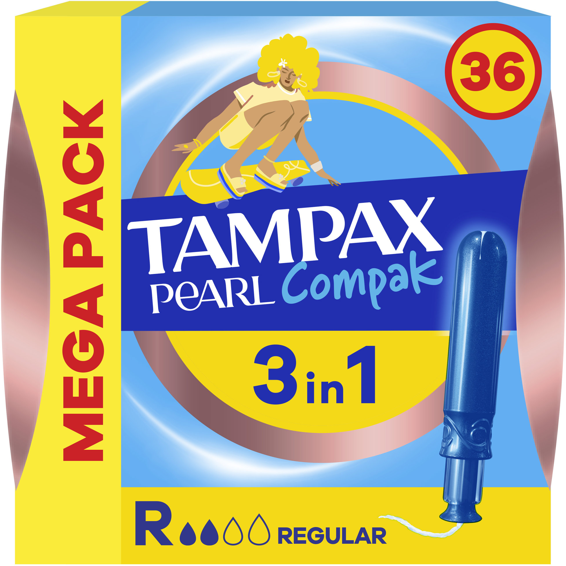 TAMPAX Compak Pear Regular s aplikátorom 36 ks