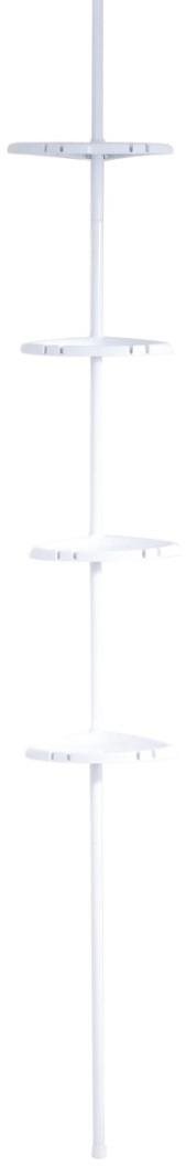 Ridder Teleskopická polica rohová 130 – 260 cm, 4 poschodová, biela, 11081601