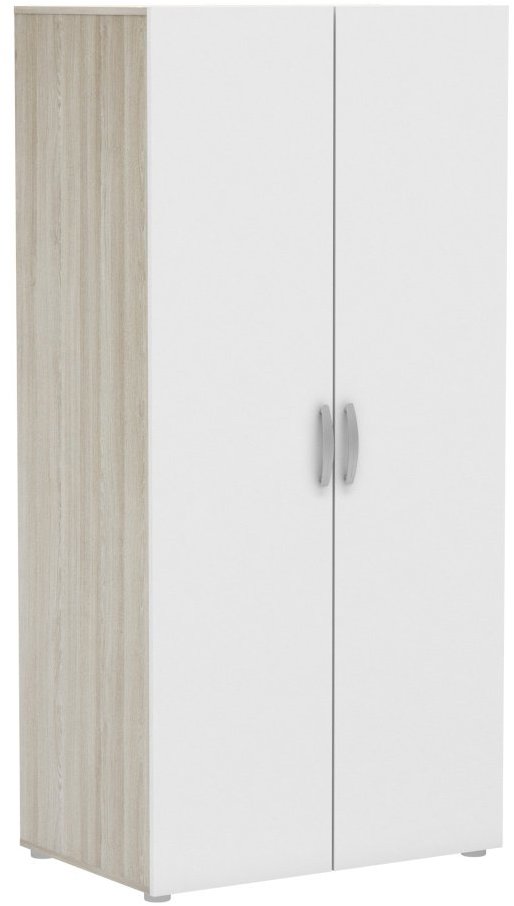 Nejlevnější nábytek Dvojdverová šatníková skriňa PERK, biela/dub shannon