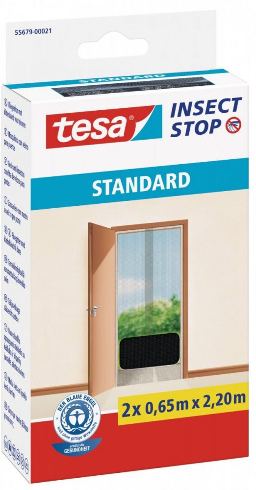 TESA Sieť proti hmyzu STANDARD, do dverí, antracitová, 2 × 0,65 m × 2,2 m