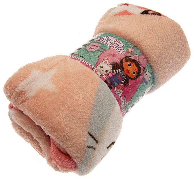 Curepink Gabby's Dollhouse: Gabby And Pandy Paws - fleece deka