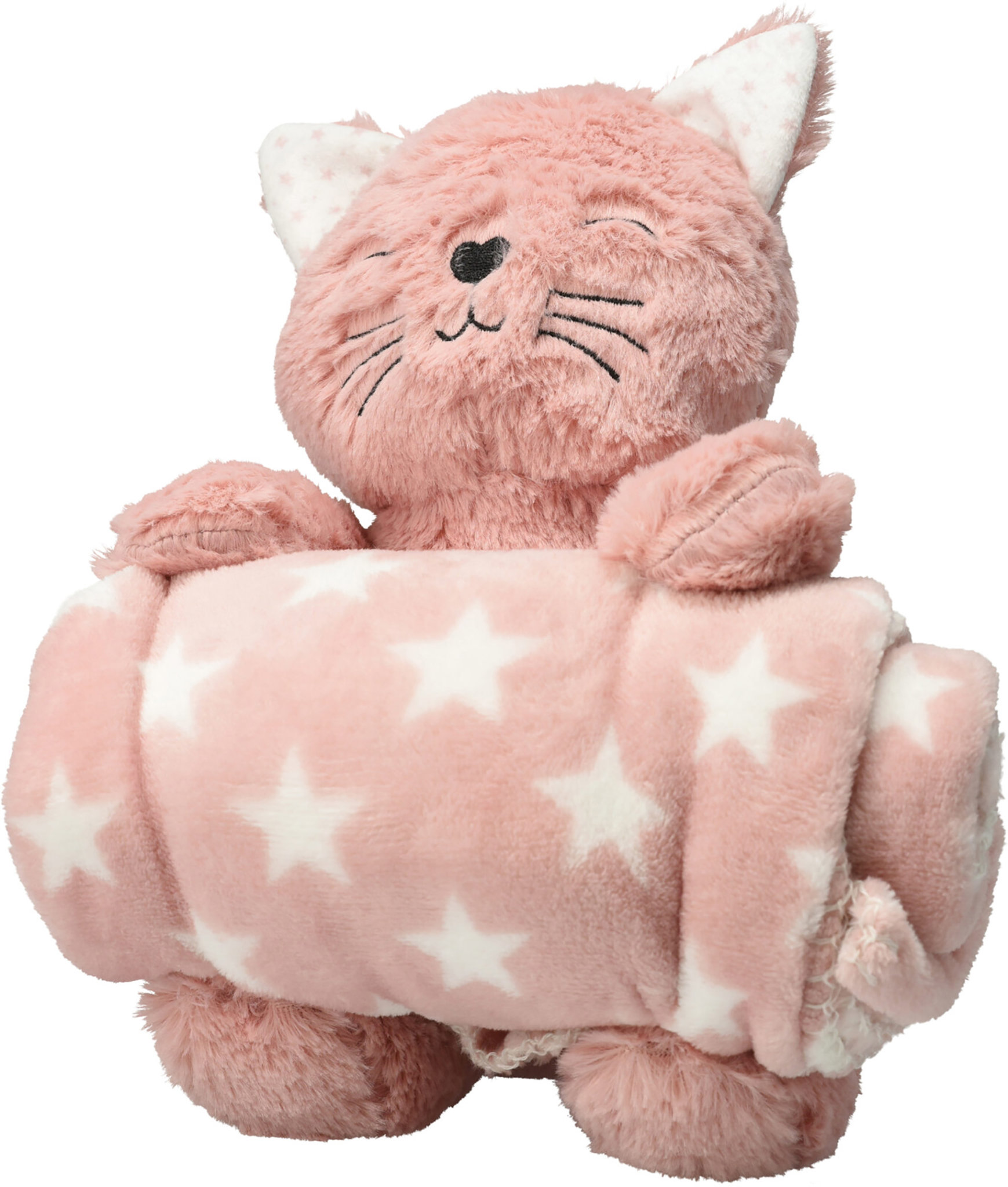 H & L Mäkká mačička s dekou s hviezdami pre deti 75 × 100 cm