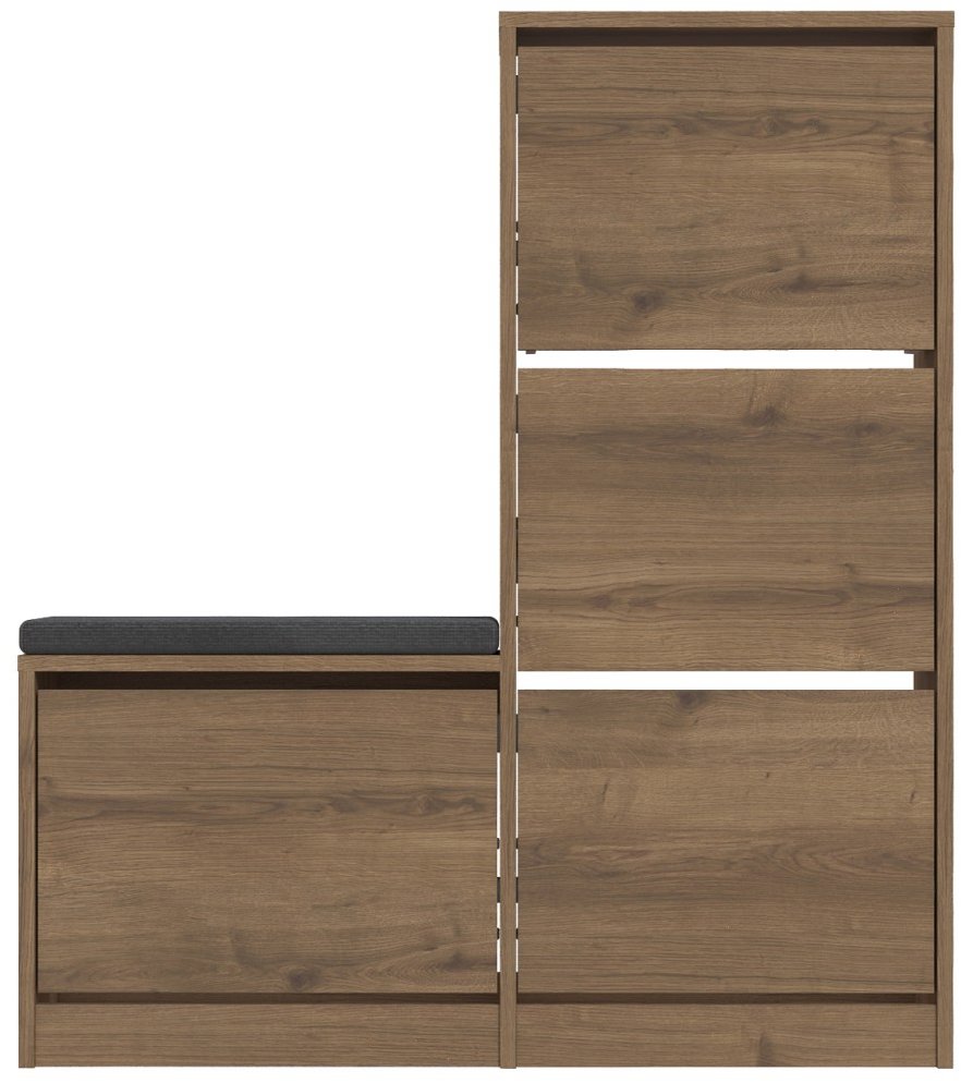 Houseland Botník Dude s lavicou, dub tmavý