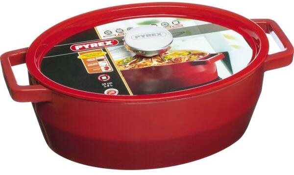 Pyrex Slow Cook Kastról s pokrievkou oválny 4 l, červený