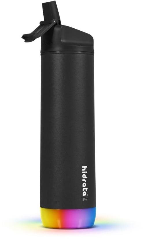 HidrateSpark Steel – smart fľaša so slamkou, 620 ml, čierna