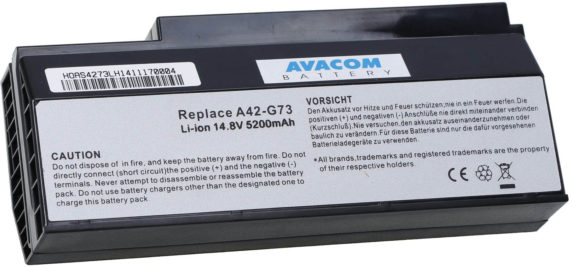 AVACOM pre Asus G53, G73 series A42-G53 Li-Ion 14,8 V 5200 mAh/77 Wh