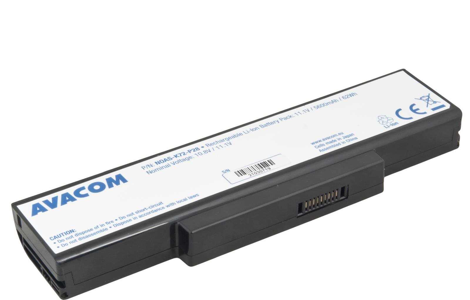 AVACOM pre Asus A72/K72/N71/N73/X77 Li-Ion 11,1 V 5600 mAh