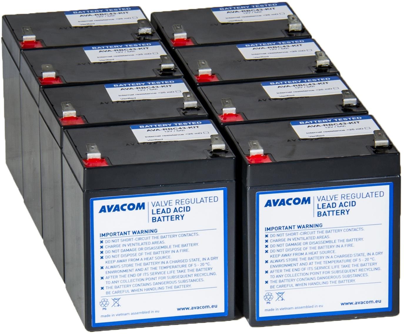 Avacom náhrada pre RBC43 – batéria pre UPS (8 ks)