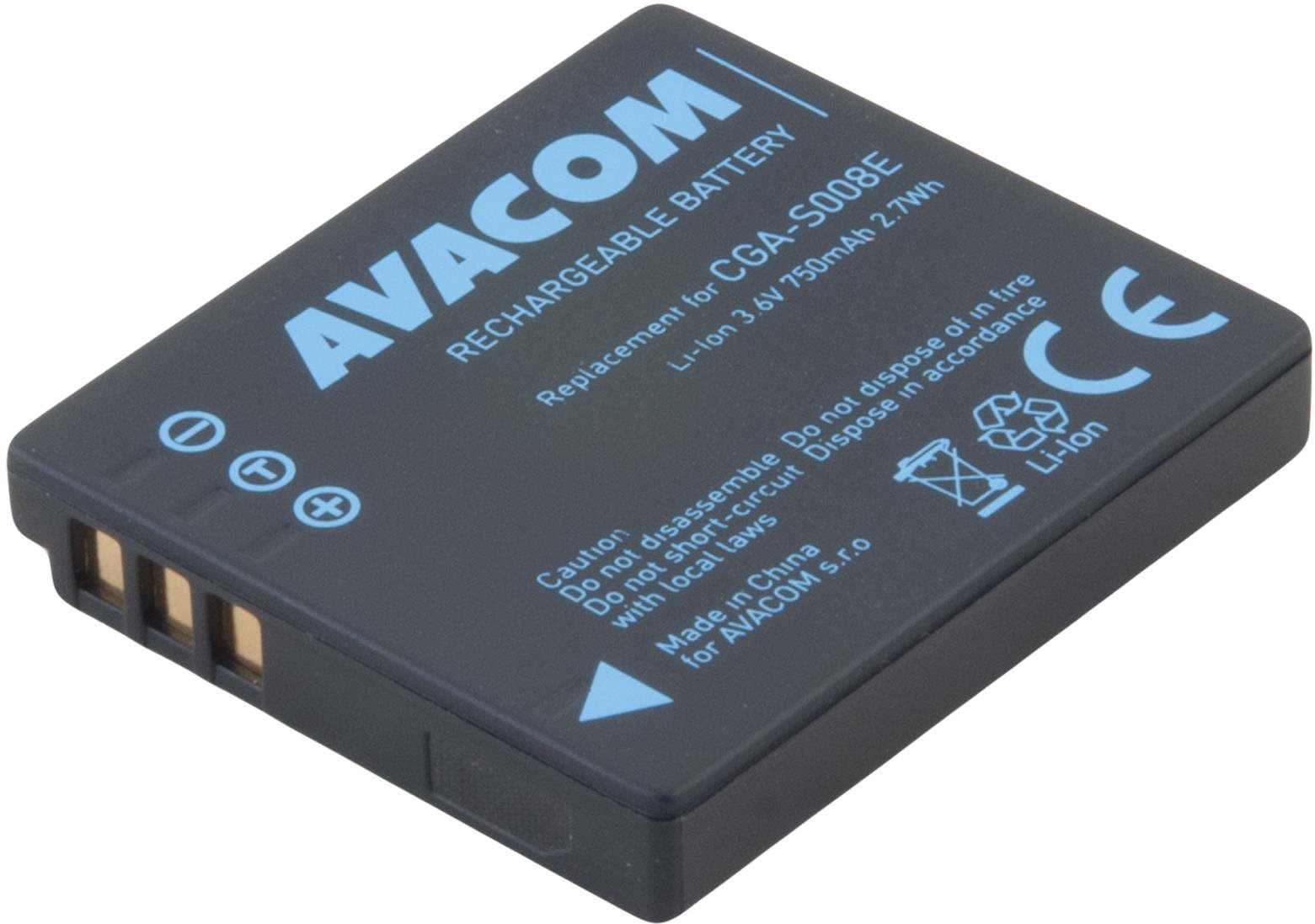 Avacom za Panasonic CGA-S008E Li-Ion 3,6 V 750 mAh 2,7 Wh