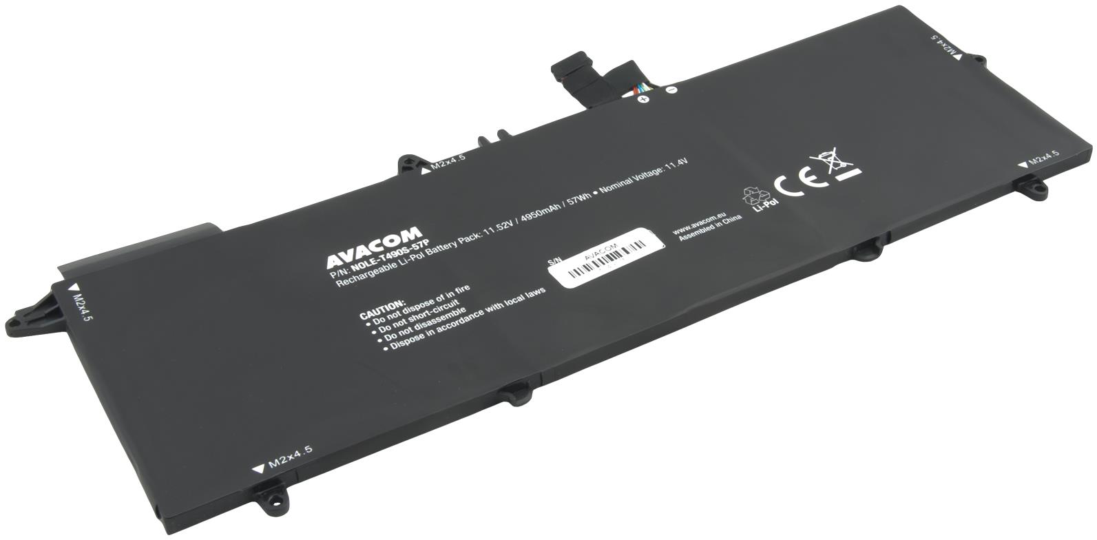 Avacom do Lenovo ThinkPad T490s Li-Pol 11,52 V 4950 mAh 57 Wh