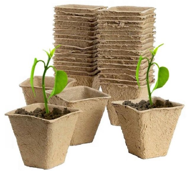 Igotrend Květináč rašelinový 6 × 6 × 5 cm, set obsahuje 144 ks